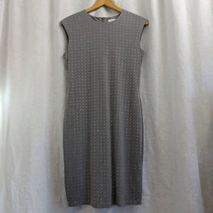 Calvin Klein Gray silver Rhinestone dress women's size 6  D12